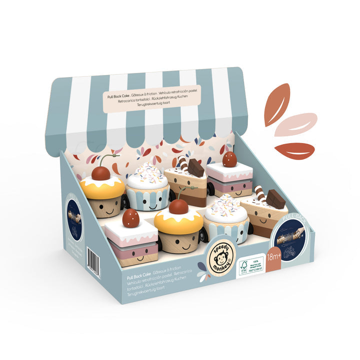 Display of 8 Pull Back Cake