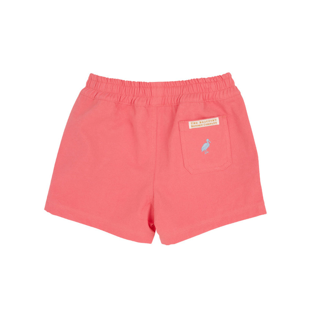 Sheffield Shorts - Parrot Cay Coral with Beale Street Blue 3-6M