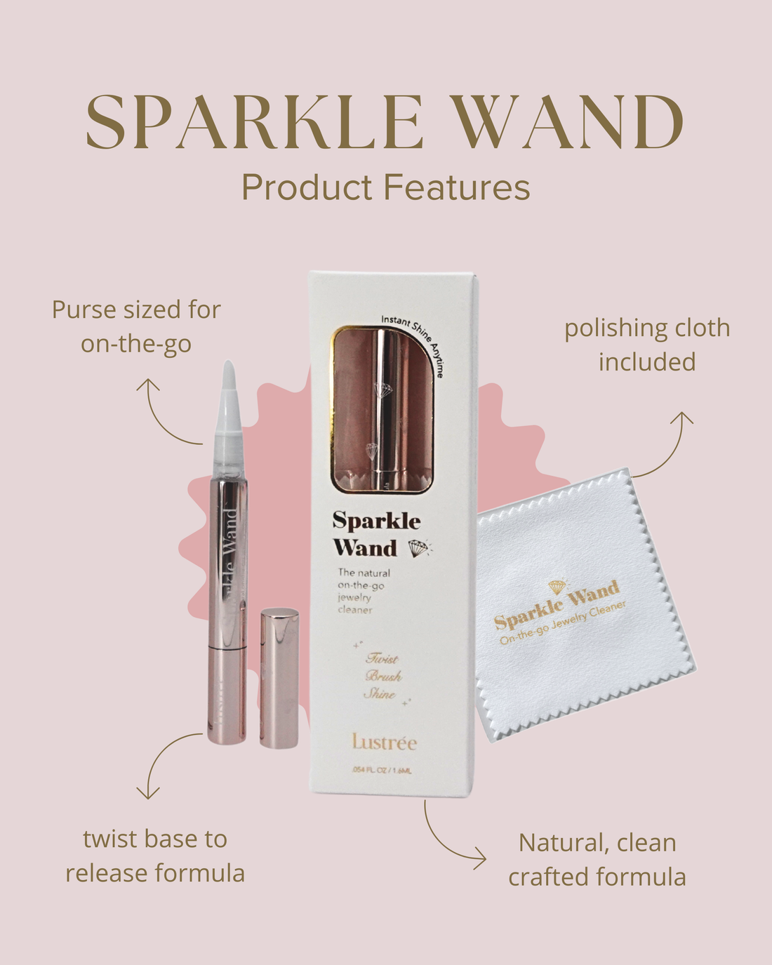 Bonblissity Sparkle Wand : On-the-Go Jewelry Cleaning Pen