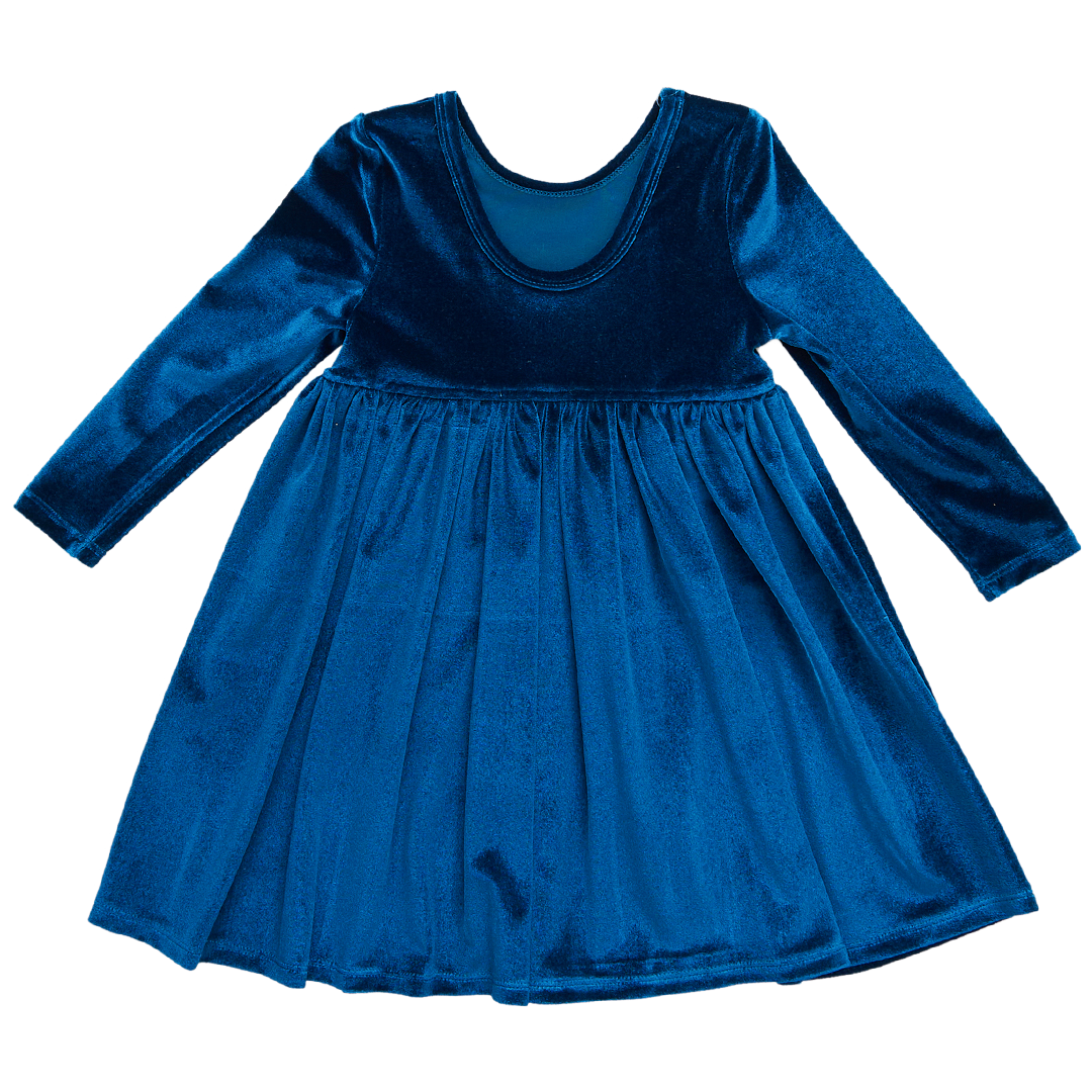 Steph Dress - Midnight Blue Velour