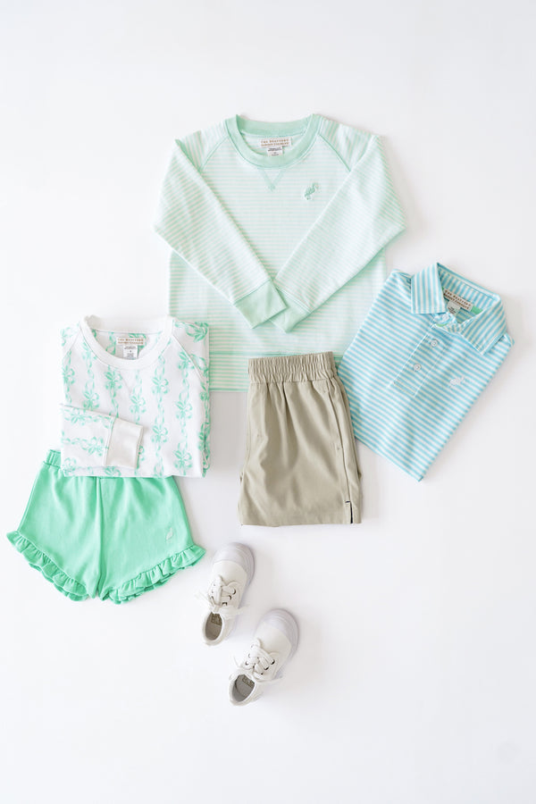 Prim & Proper Polo - Brookline Blue Stripe with Worth Avenue White