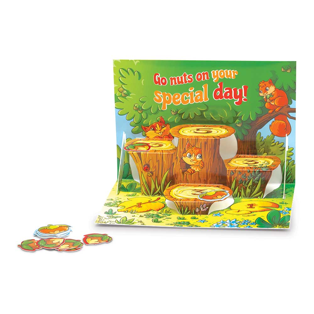 Pop 'N Play Greeting Cards with Game - Happy Birthday! - Squirrel
