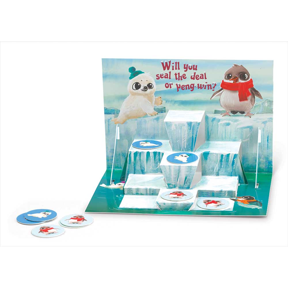 Pop 'N Play Greeting Cards with Game - Penguins