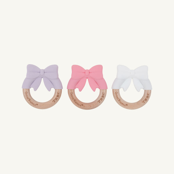Bow Wooden & Silicone Teether {3 Pack}