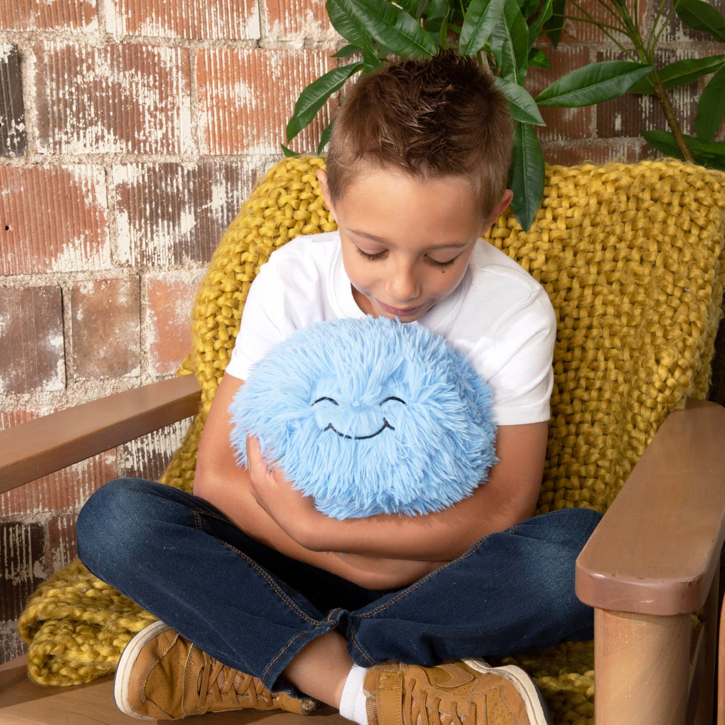 Blue Weighted Hug Ball, Sweet & Silly Sensory Faces
