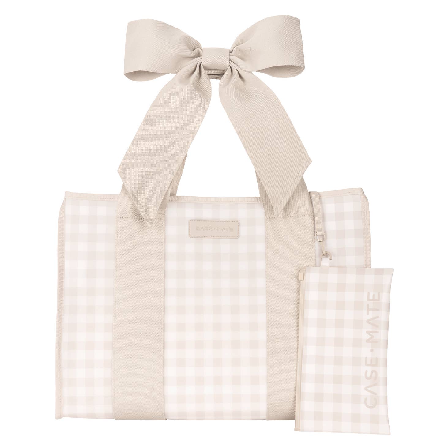Case-Mate Latte Gingham Bow Jelly Tote Bag