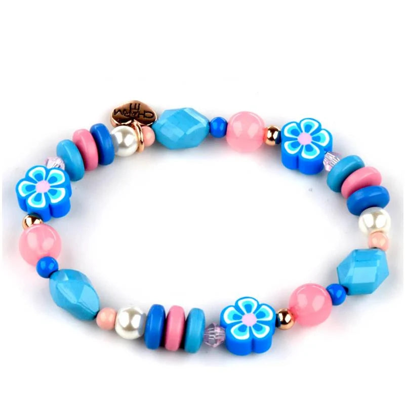 Gold Stitch Stretch Bead Bracelet Charm it