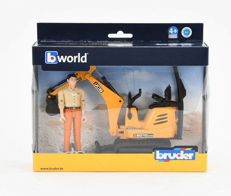 JCB Micro Excavator 8010 CTS and Worker