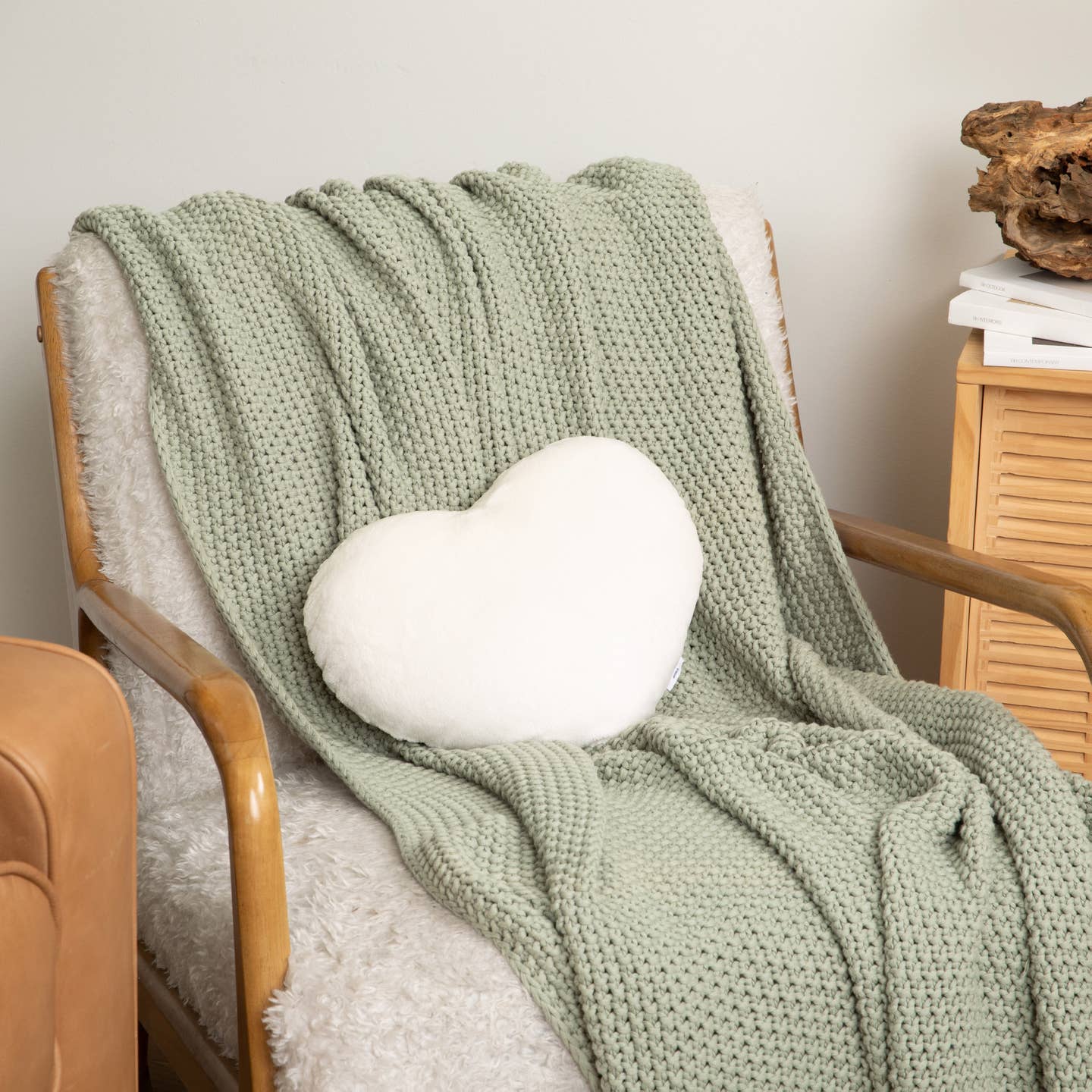 Ivory Weighted Heart Pillow, 5lb Calming Comfort