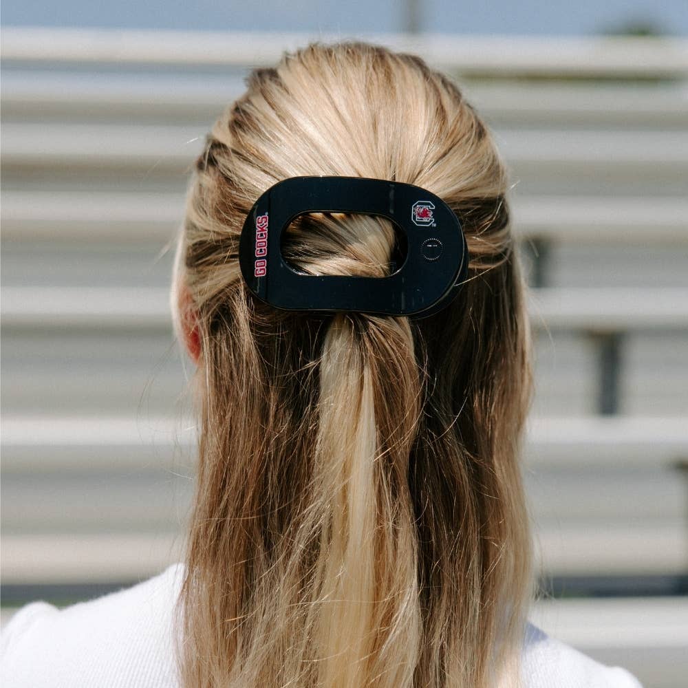 Flat Round Hair Clip | Medium | Go Cocks!- Teleties
