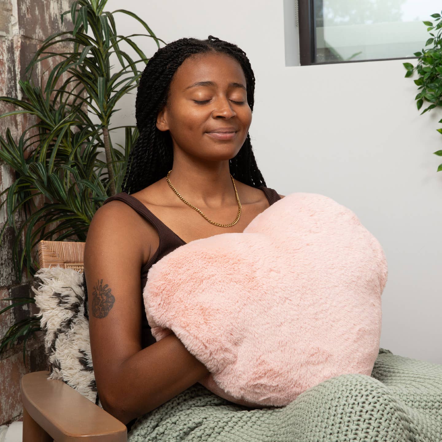 Antique Rose Weighted Heart Pillow, 8lb Super Sized
