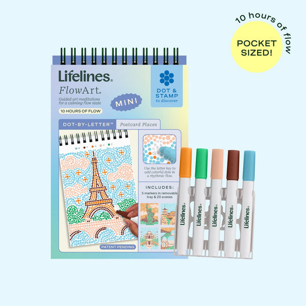Lifelines-Mini - Dot-by-Letter Postcard Places FlowArt