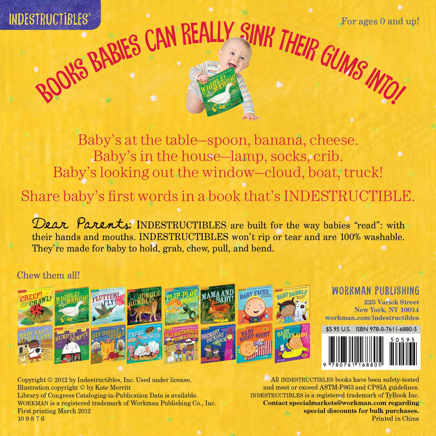 Indestructibles: Baby Babble: A Book of Baby's First Words: Chew Proof · Rip Proof · Nontoxic · 100% Washable (Book for Babies, Newborn Books, Safe to Chew)