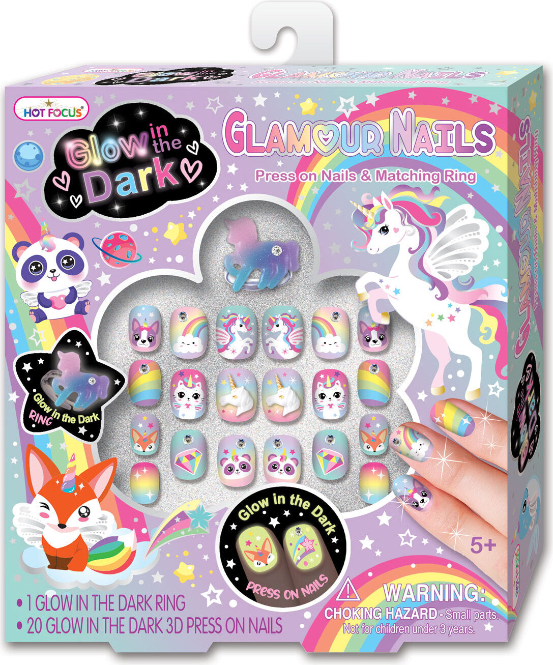 Pop Glamour Nails, Glow in the Dark