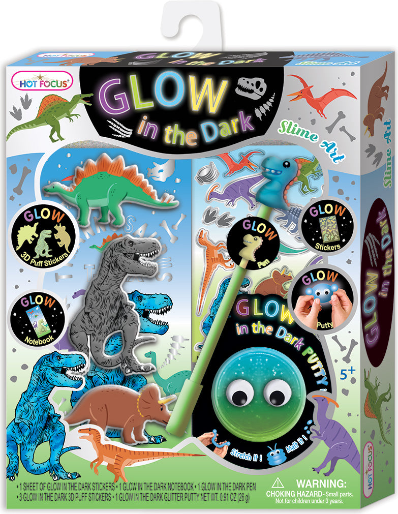 Glow in the Dark Slime Art, Dinosaur