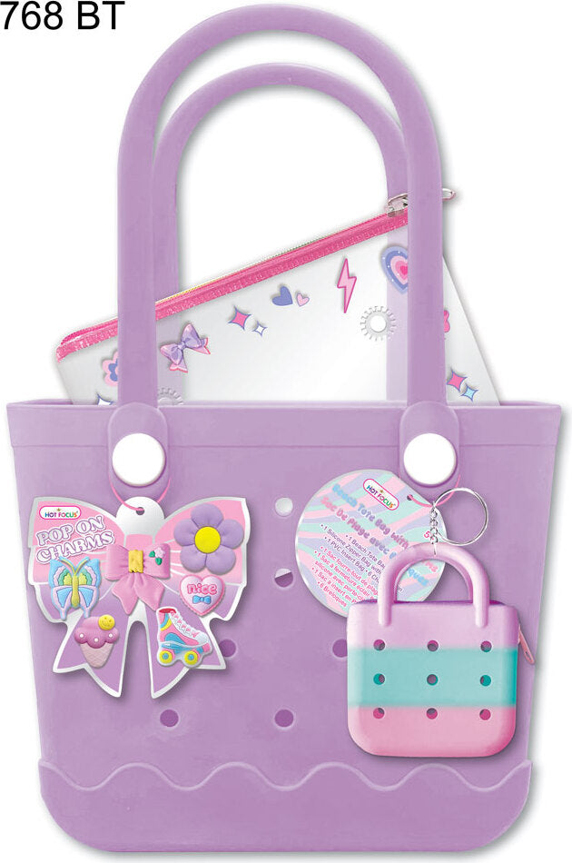 Beach Tote Bag with Charms, Bowtiful