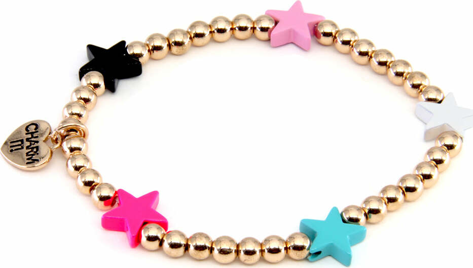 Gold Bead Multi Star Stretch Bracelet