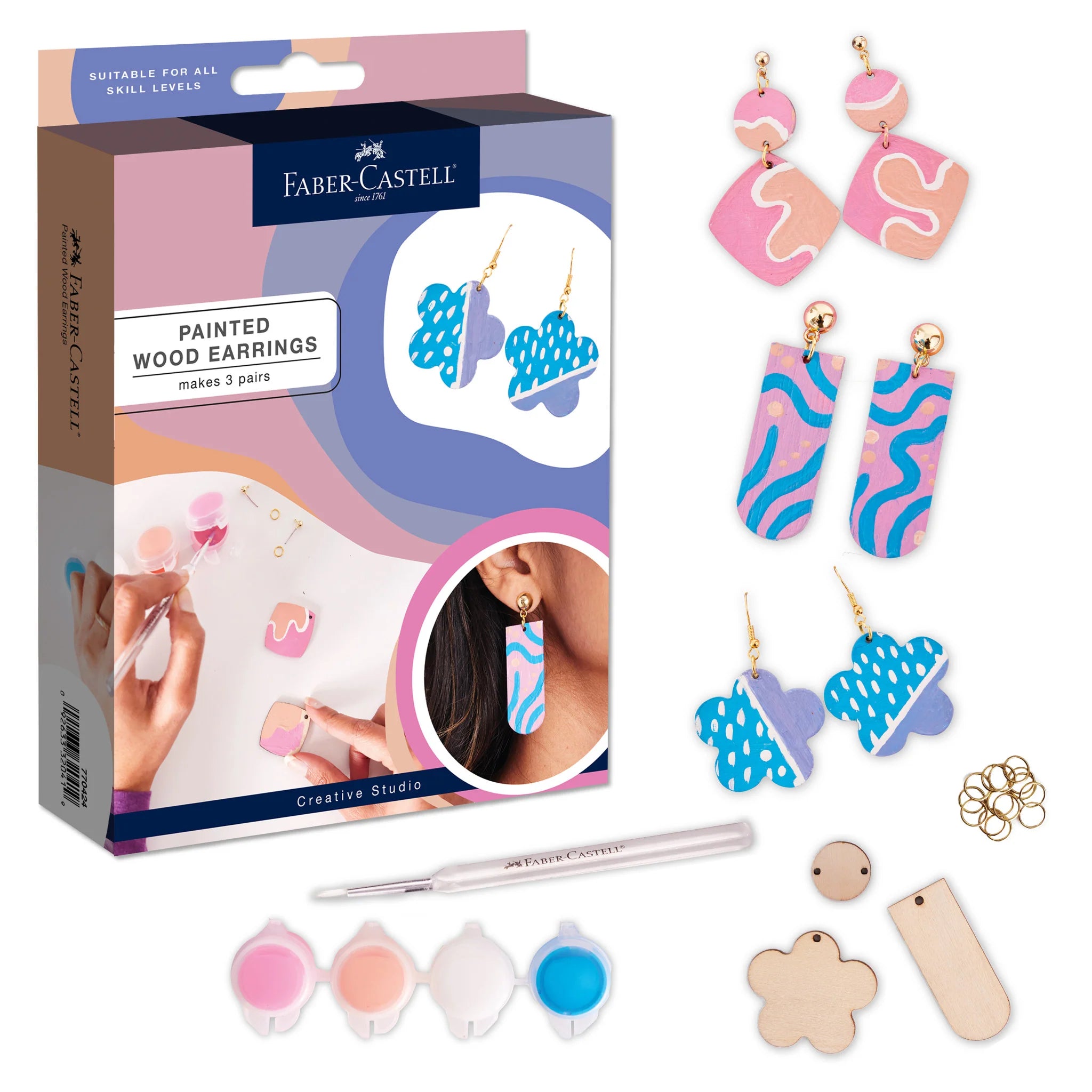 Painted Wood Earrings