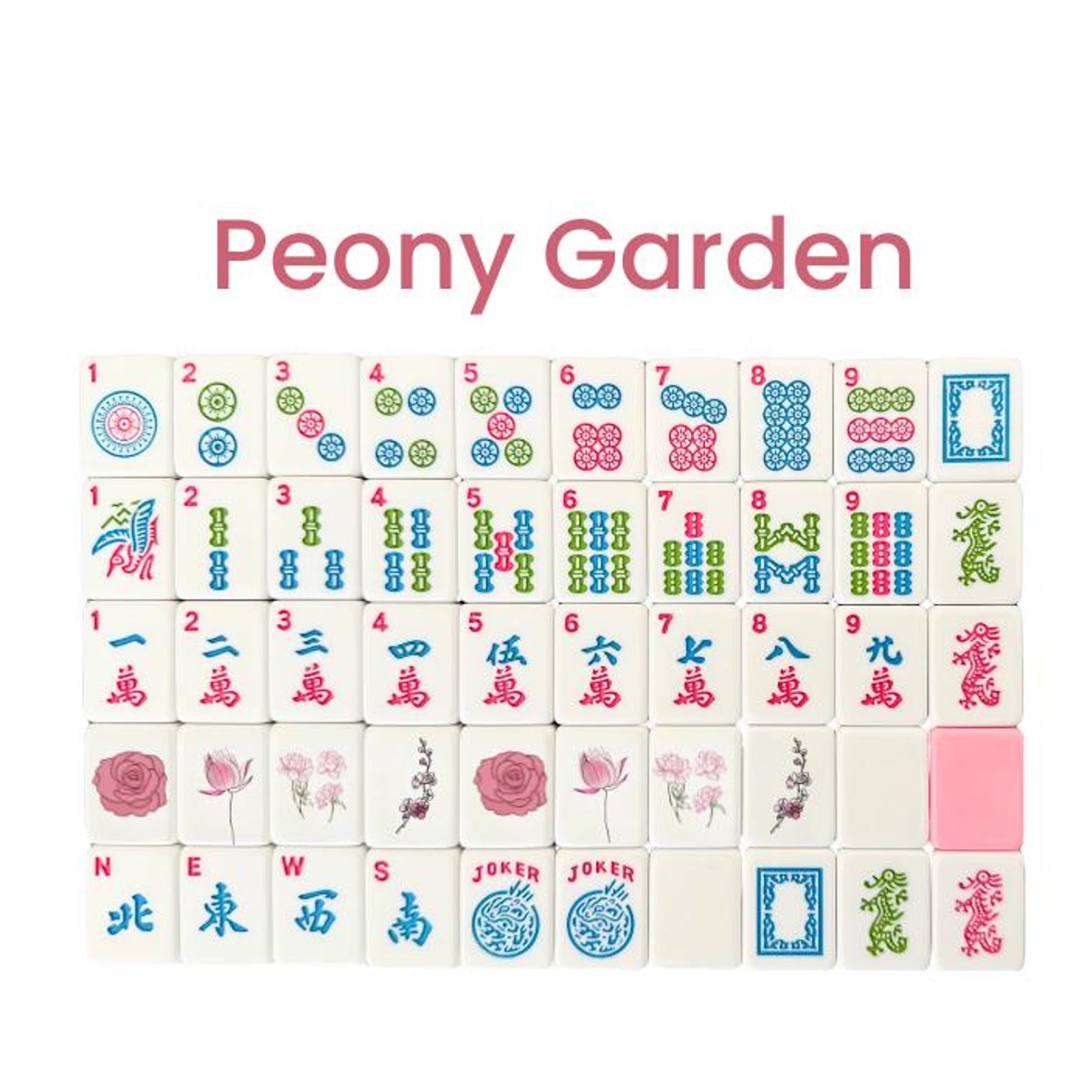 Peony Garden Mah Jongg set (160 tiles)