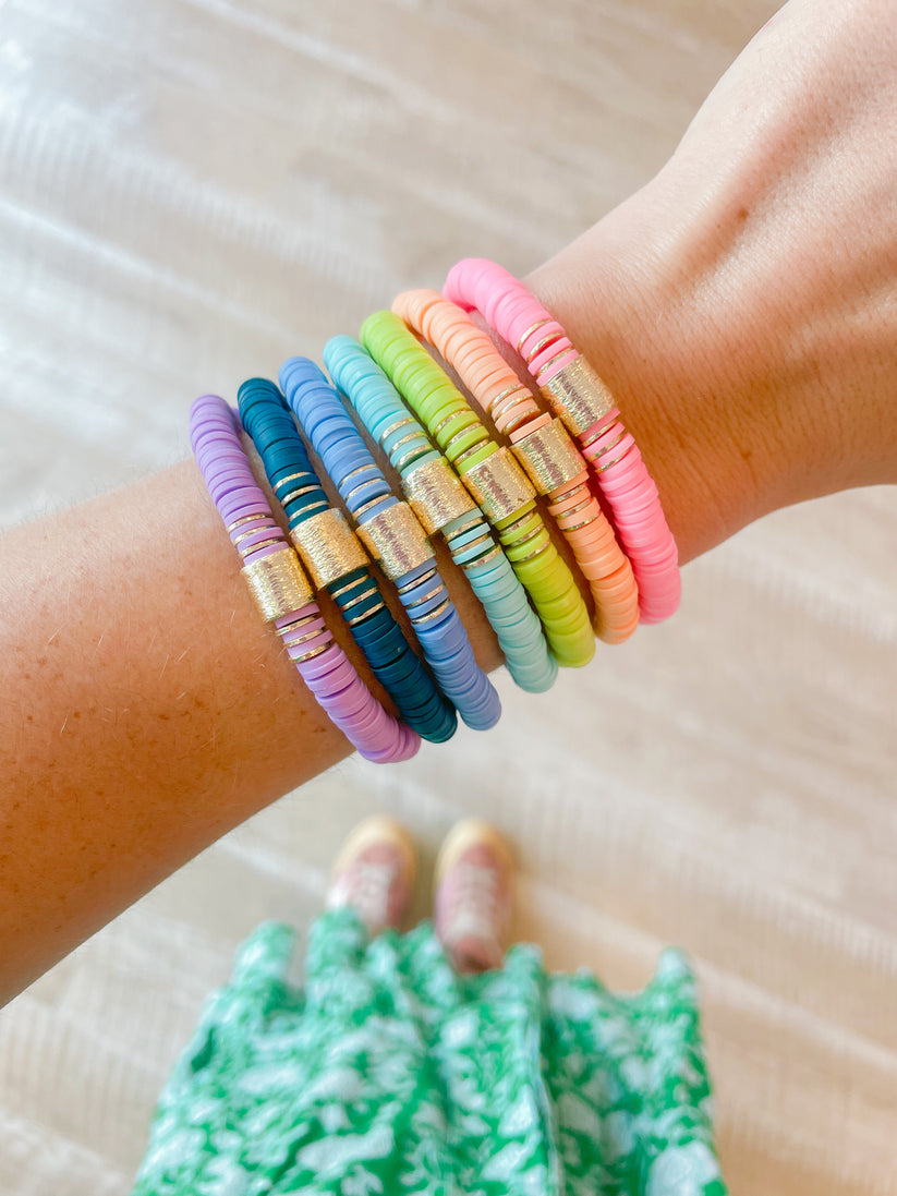 Cola Stacks - Happy Heishi Periwinkle