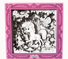 3D Coloring Slides Unicorn