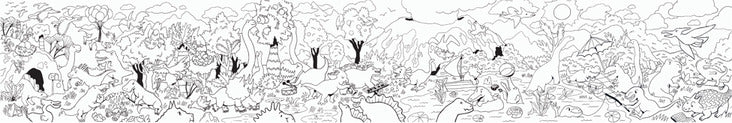 Picturesque Panorama Coloring Book - Dino Picnic Party