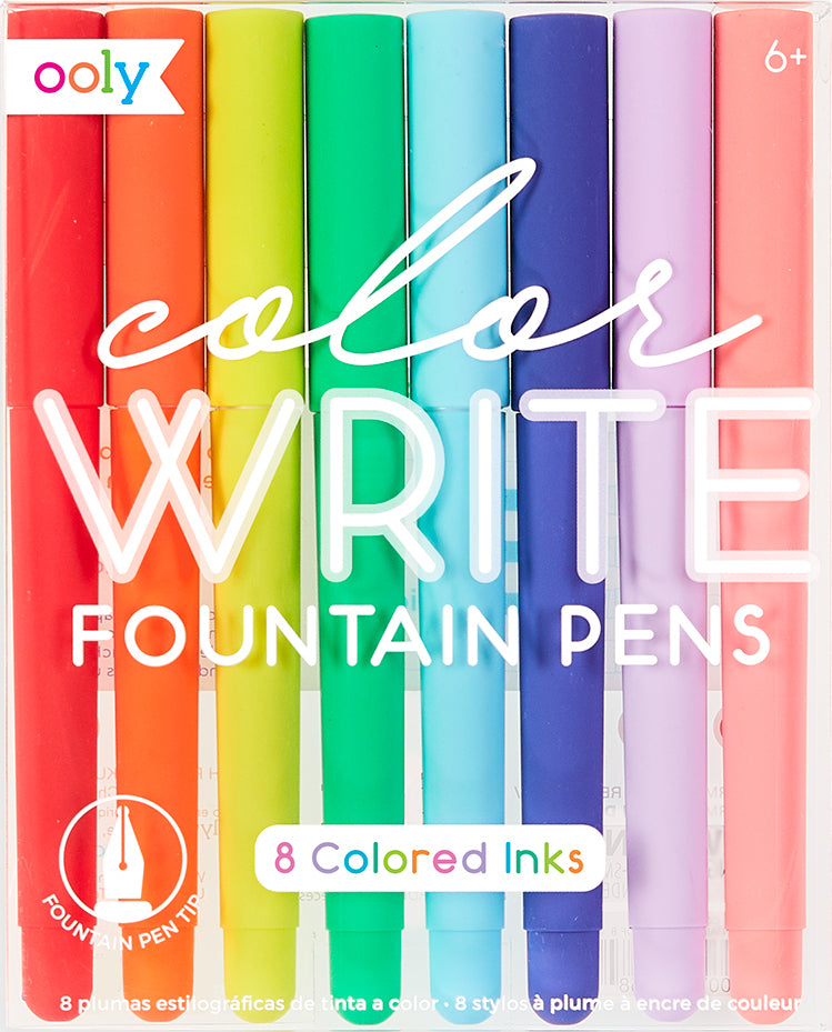 Color Write Fountain Pens 8pk