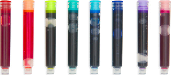 Color Write Fountain Pens Colored Ink Refills  Set Of 8