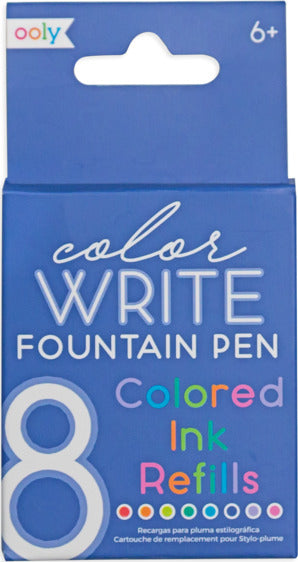 Color Write Fountain Pens Colored Ink Refills  Set Of 8