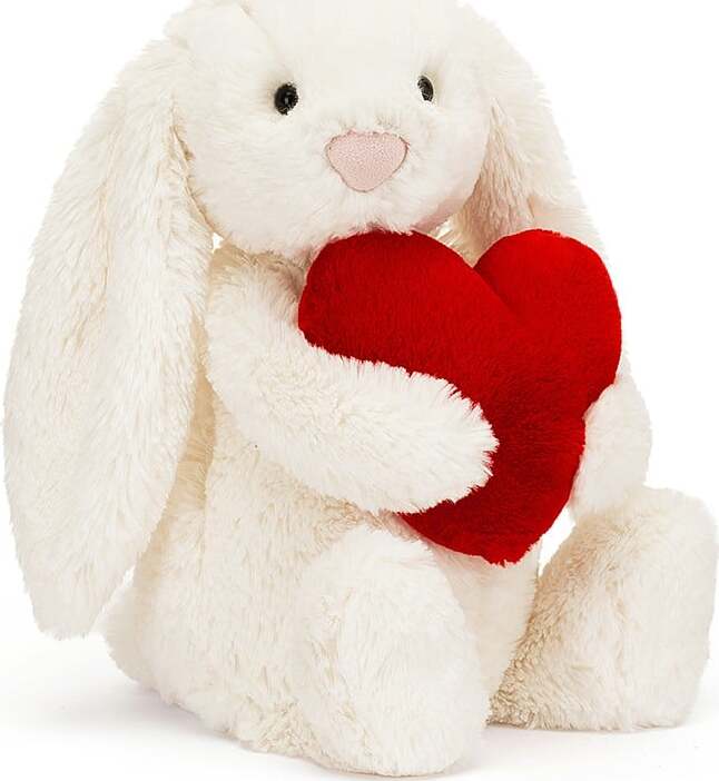 Bashful Red Love Heart Bunny Original