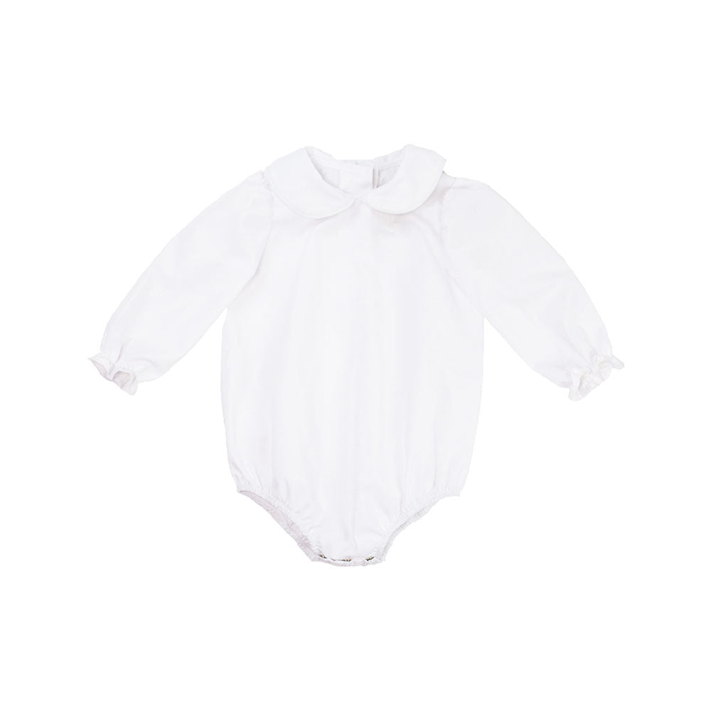 Maude's Peter Pan Collar Shirt & Onesie (Long Sleeve Woven) - Worth Avenue White 6-12M