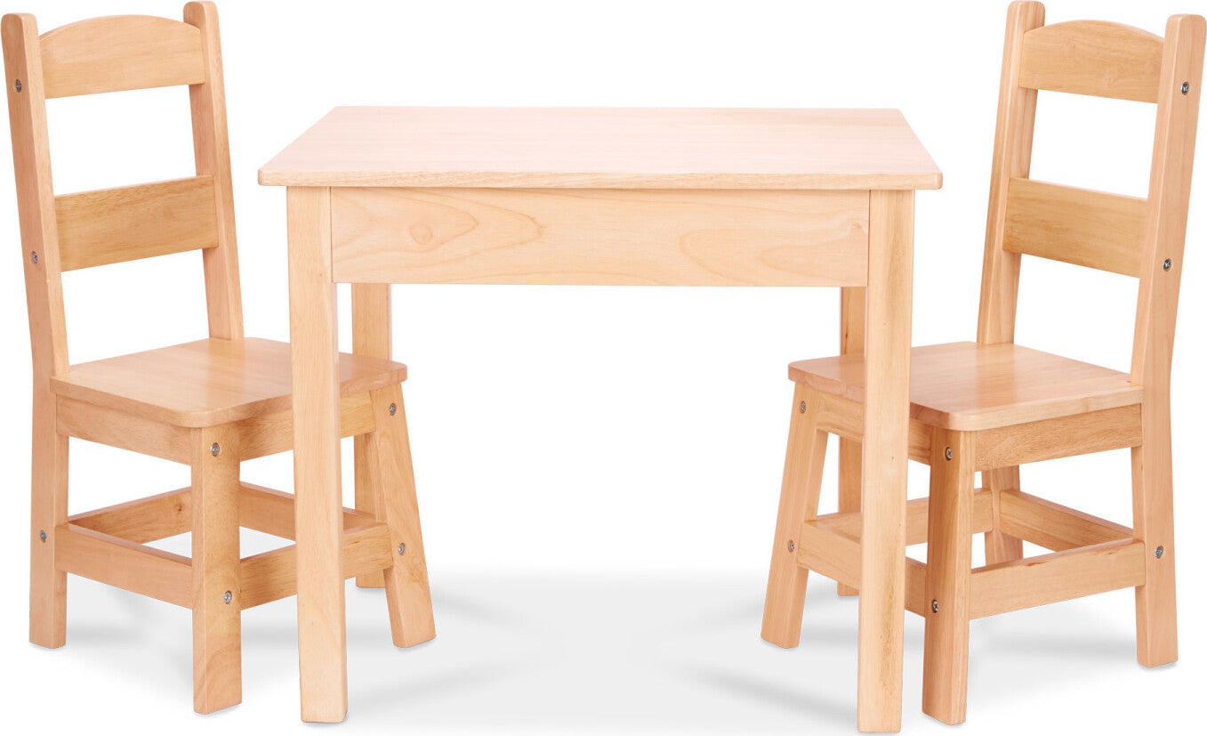 Solid Wood Table & Chairs 3-Piece Set