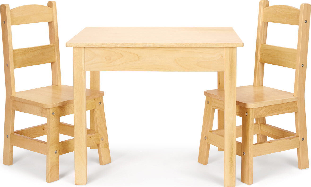 Solid Wood Table & Chairs 3-Piece Set