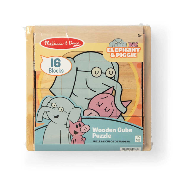 Melissa & Doug Elephant & Piggie Wooden Cube Puzzle