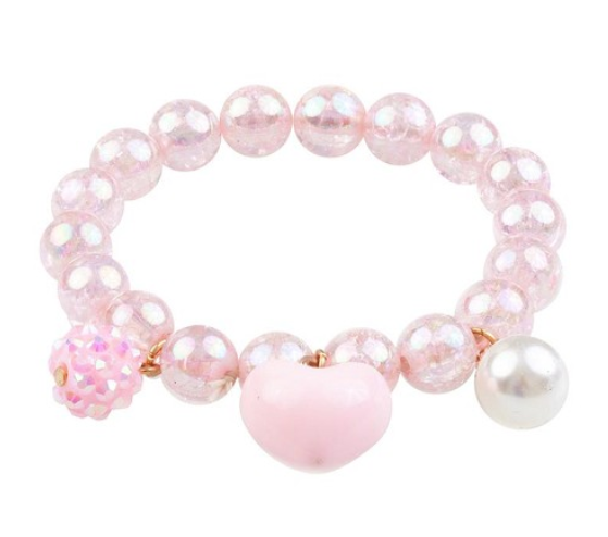 Pink Heart Bobble Bracelet