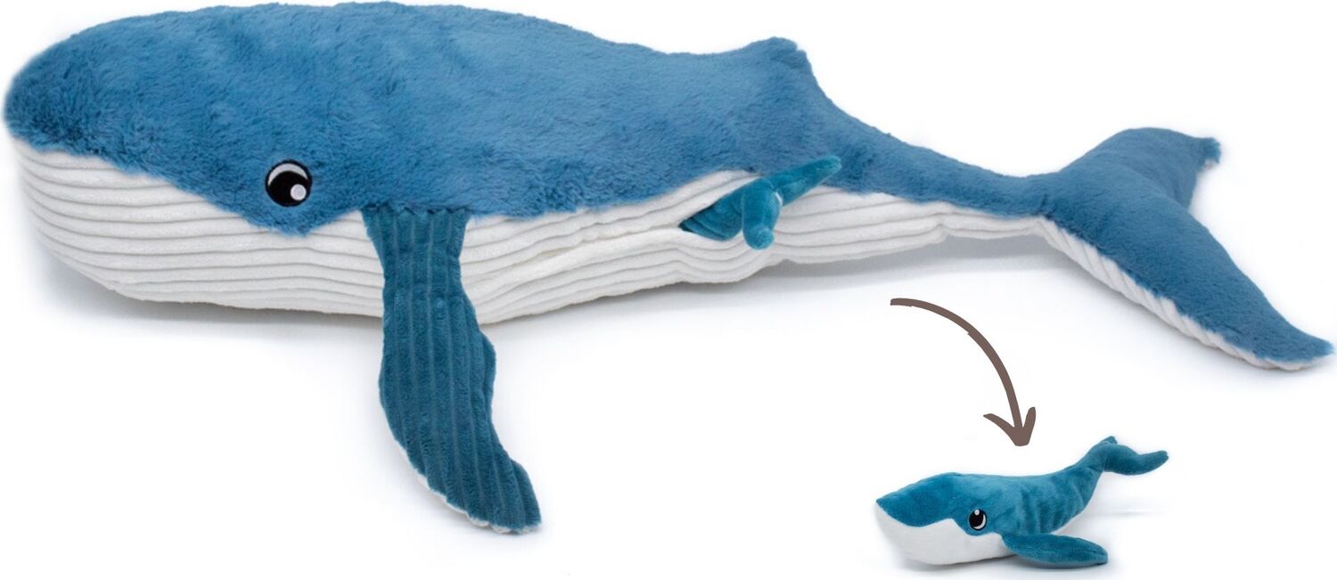 Whale Mom and Her Baby (Blue)