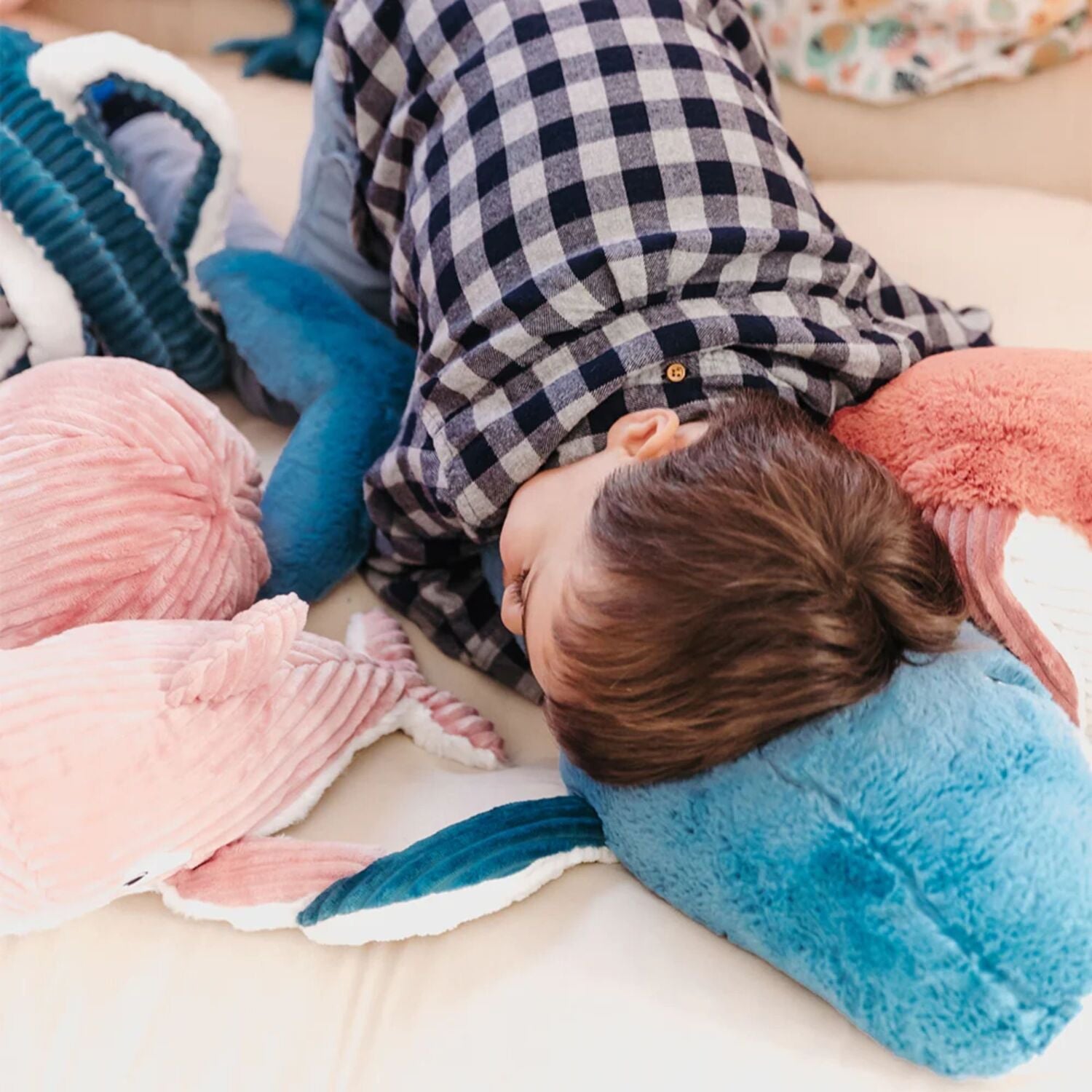 Whale Mom and Her Baby (Blue)