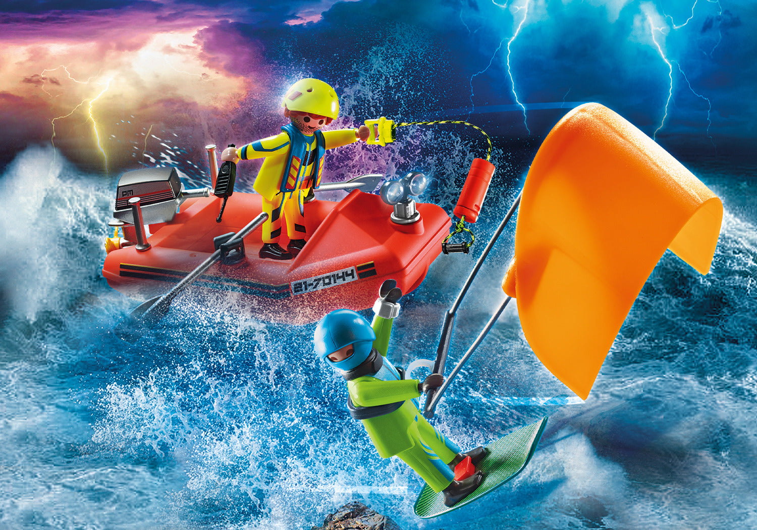 Playmobil Kitesurfer Rescue with Speedboat