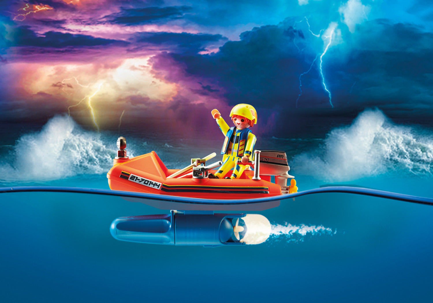 Playmobil Kitesurfer Rescue with Speedboat