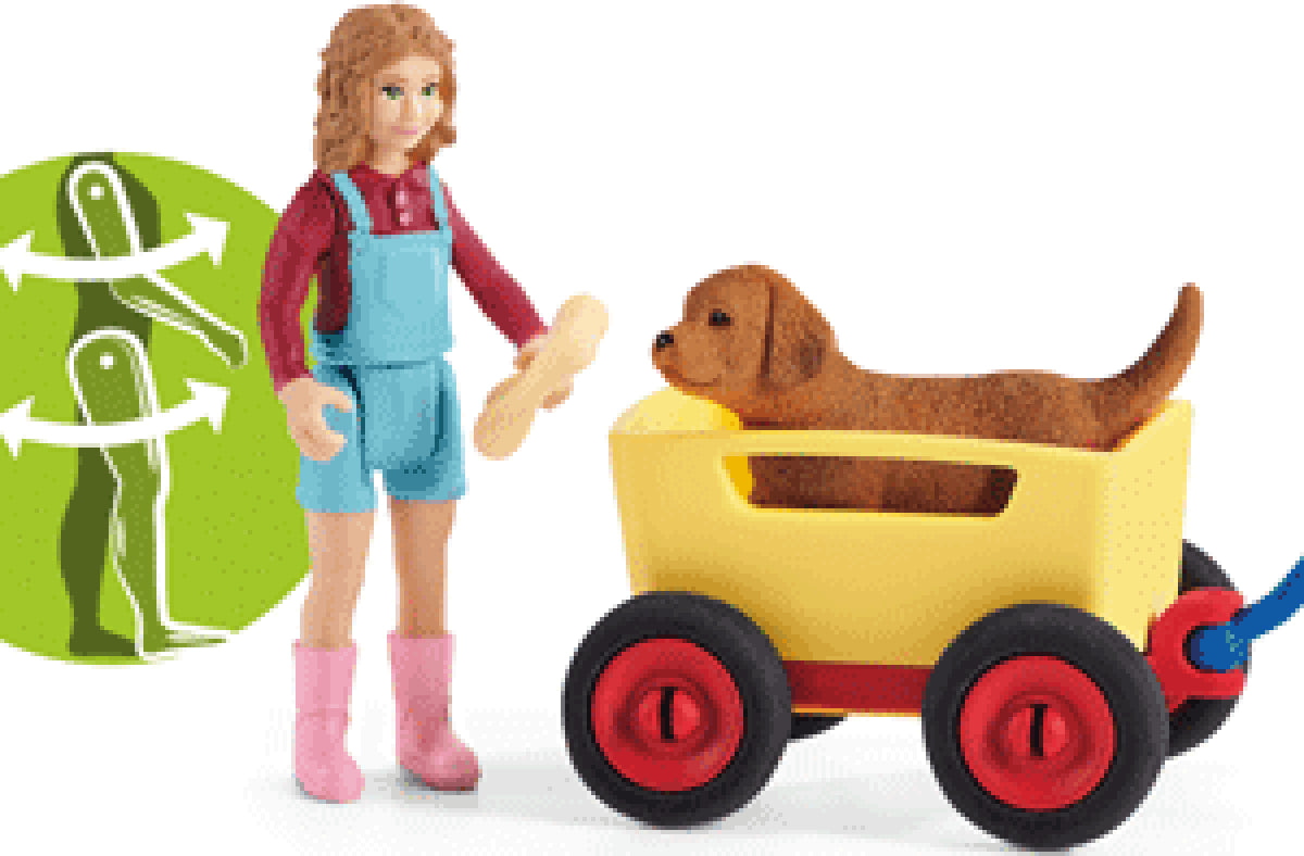 schleich Farm Life Puppy Wagon Ride