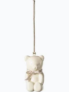 Teddy Bear Metal ornament - Off White Rose