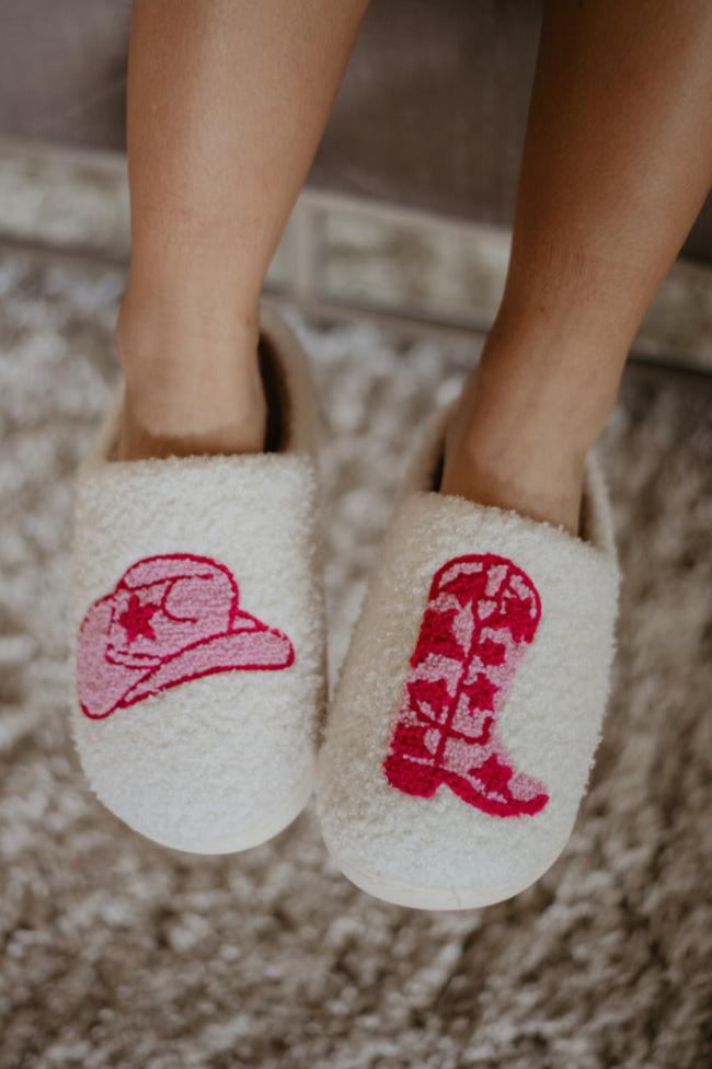 Boot & Cowgirl Hat Slippers