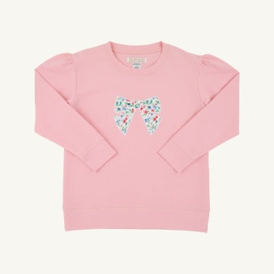 Cassidy Comfy Crewneck Puff Sleeve - Sand pearl Pink/Flair/Bow