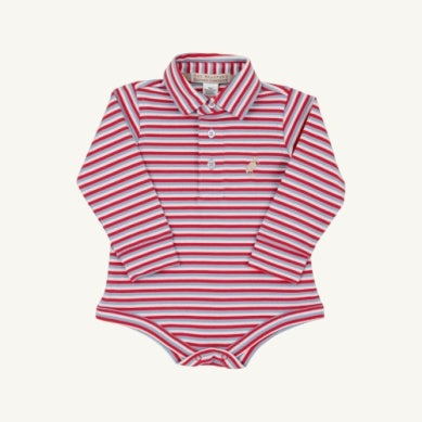 Prim & Proper Polo - Sumner County Stripe (Barrington Blue)/Keeneland Khaki