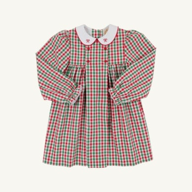 Della Marie Dress - Richmond Red and Kiawah Kelly Green Gingham/Worth Ave White