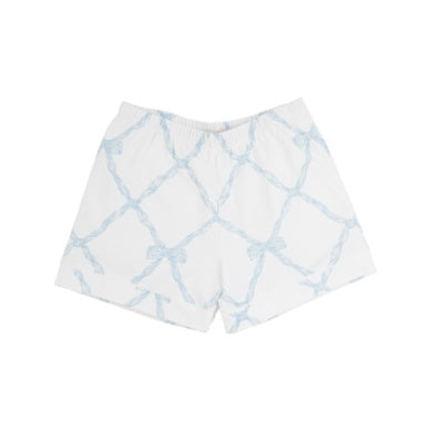 Let Me Lounge- Shorts - Belle Meade Bow (Buckhead Blue)/Worth Ave White