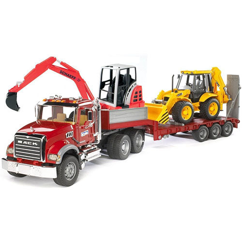 MACK Granite Flatbed Truck with JCB Loader backhoe
