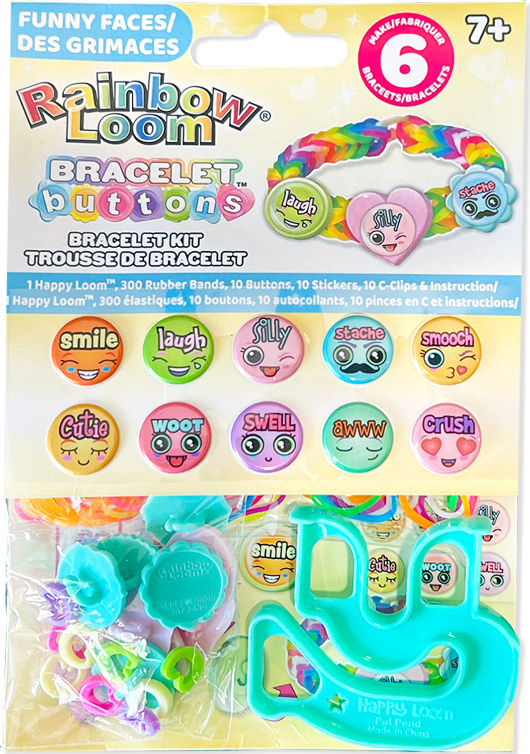 Rainbow Loom Bracelet Buttons - Funny Faces