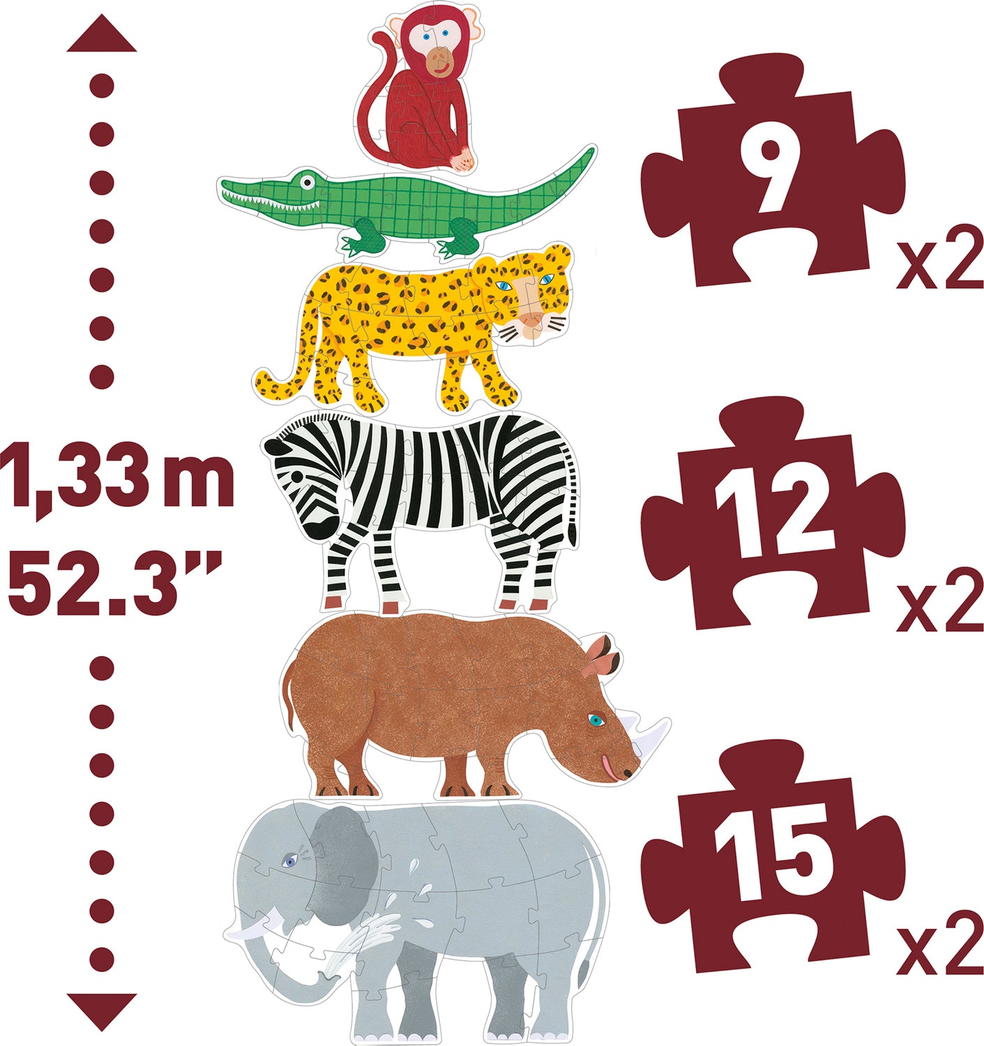 Djeco Henri & Friends Progressive Giant Floor Jigsaw Puzzle