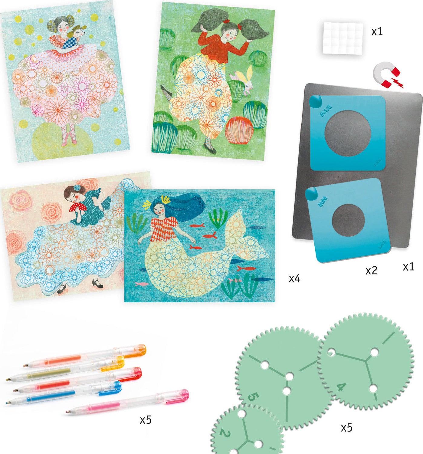 Djeco Dress Patterns Spirograph Activity Set